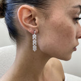 Diamond Dangle Earrings 4.4 ct White Gold