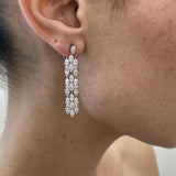 Diamond Dangle Earrings 4.5 ct White Gold