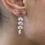 Diamond Dangle Earrings 3.6 ct White Gold