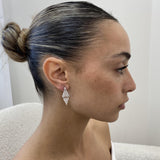 Diamond Dangle Earrings 3.6 ct White Gold