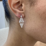 Diamond Dangle Earrings 3.6 ct White Gold