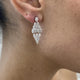 Diamond Dangle Earrings 3.7 ct White Gold