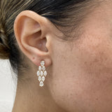 Diamond Dangle Earrings 3.5 ct Yellow Gold