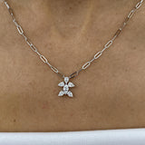 Diamond Pendant Necklace 0.9 ct White Gold