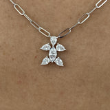 Diamond Pendant Necklace 0.9 ct White Gold