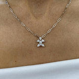 Diamond Pendant Necklace 0.9 ct White Gold