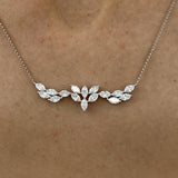 Diamond Pendant Necklace 2.1 ct White Gold