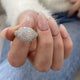 Diamond Dome Ring 1.23 Carat White Gold 14K