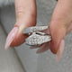 Diamond Wrap Ring 0.80 Carat White Gold 14K