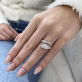 Diamond Wrap Ring 0.80 Carat White Gold 14K