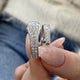 Diamond Wrap Ring 0.80 Carat White Gold 14K