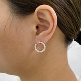 Diamond Hoop Earrings 1.7 ct White Gold