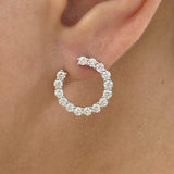 Diamond Hoop Earrings 1.7 ct White Gold
