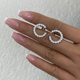 Diamond Hoop Earrings 1.7 ct White Gold