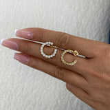 Diamond Hoop Earrings 1.70 ct Yellow Gold