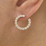 Diamond Hoop Earrings 1.80 ct Yellow Gold