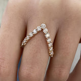 Diamond V Shape Ring 1.3 ct Rose Gold