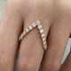 Diamond V Shape Ring 1.3 ct Rose Gold