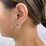Diamond Half Hoops Earrings 1.6 ct Rose Gold