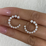 Diamond Half Hoops Earrings 1.6 ct Rose Gold