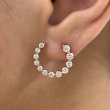 Diamond Half Hoops Earrings 3.6 ct Rose Gold