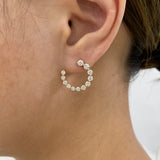 Diamond Half Hoops Earrings 1.6 ct Yellow Gold