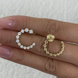 Diamond Half Hoops Earrings 1.6 ct Yellow Gold
