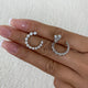 Diamond Half Hoops Earrings 1.6 ct White Gold