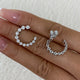 Diamond Half Hoops Earrings 1.6 ct White Gold