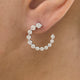 Diamond Half Hoops Earrings 3.6 ct White Gold
