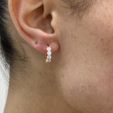 Diamond Hoop Earrings 1.4 ct Rose Gold