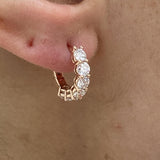 Diamond Hoop Earrings 1.5 ct Rose Gold