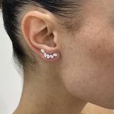 Diamond Climber Earrings 1.5 ct White Gold