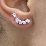 Diamond Climber Earrings 1.5 ct White Gold