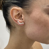 Diamond Climber Earrings 1.4 ct Yellow Gold