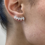 Diamond Climber Earrings 2.5 ct White Gold