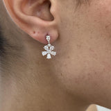 Diamond Dangle Earrings 1.5 ct White Gold