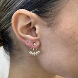Diamond Ear Jacket Earrings 1.2 ct Yellow Gold