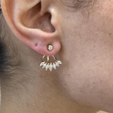 Diamond Ear Jacket Earrings 1.2 ct Yellow Gold