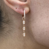 Diamond Drop Earrings 0.6 ct Rose Gold