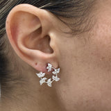Diamond Ear Jacket Earrings 2.1 ct White Gold