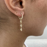 Diamond Drop Earrings 0.55 ct TCW, Yellow Gold