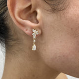 Diamond Drop Earrings 1.9 ct Yellow Gold