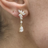 Diamond Drop Earrings 1.9 ct Yellow Gold