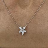 Diamond Pendant Necklace 1.2 ct White Gold