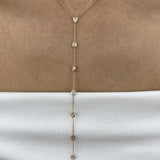 Diamond Lariat Necklace 0.8 ct Rose Gold