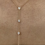 Diamond Lariat Necklace 0.8 ct Rose Gold