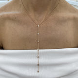Diamond Lariat Necklace 0.8 ct Rose Gold