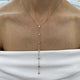 Diamond Lariat Necklace 0.8 ct Rose Gold