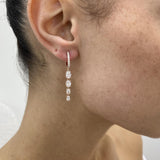 Diamond Dangle Earrings 2.1 ct Rose Gold